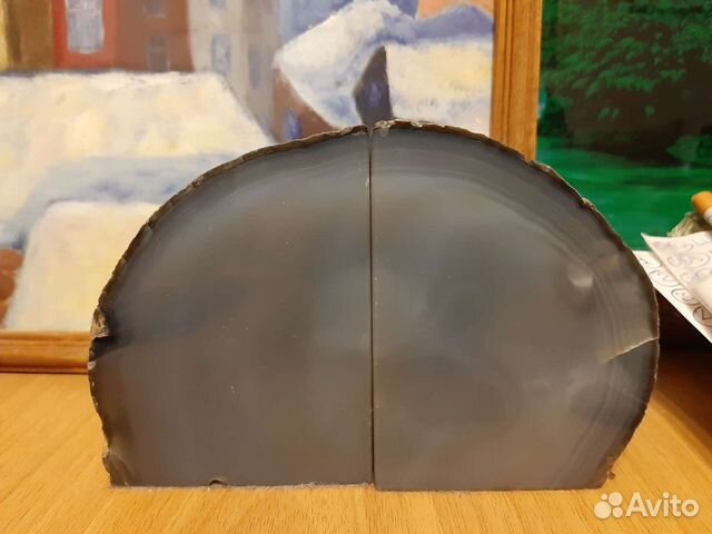 Подпорки для книг из природного агата