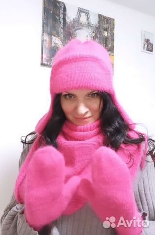 Шапка ушанка, бактус и варежки