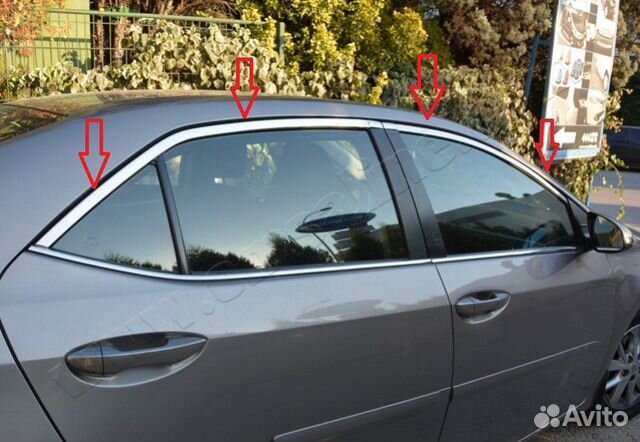 Молдинги стекол верхние Toyota Corolla (2012-2022)