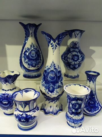 Ваза для цветов Гжель