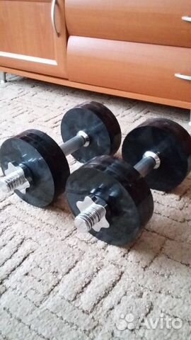 Продам гантели 2 шт вес одной гантели 16кг