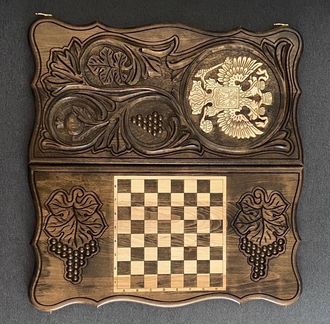 Нарды резные ручной работы «Герб РФ 1»