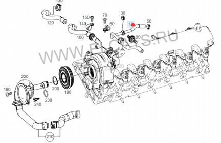 Трубка вентиляции картера Mercedes A2790103700
