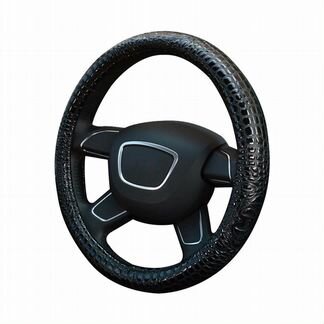 М 15' 38 cm черный крокодиловый чехол руль