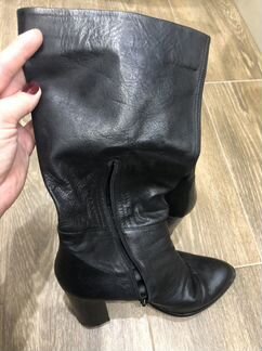 Сапоги женские, кожа, демисезон, 39 размер, Эконик