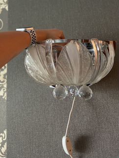 2 хрустальных светильника, бра