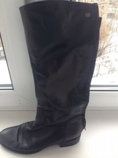 Продам кожаные сапоги, р-39, черные, Италия