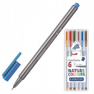Немецкие капиллярные ручки, набор 6 шт. в пенале