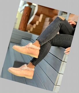 Лоферы с мехом Loro Piana