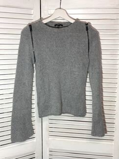 Mango серый свитер с молниями