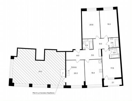 4-к квартира, 149.9 м², 12/13 эт.