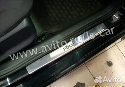 Накладки на пороги VW Polo 5 Поло надпись