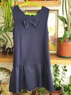 Платье-сарафан школьный 146-152 см синий