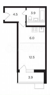 Квартира-студия, 28.8 м², 10/19 эт.