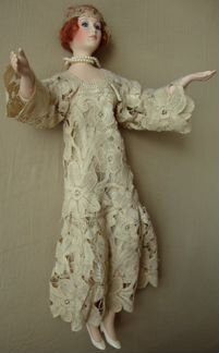 Кукла 60-х годов. Английский Винтаж, Фарфор, Ткань