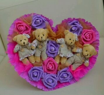 Игрушки для букетов, мишки