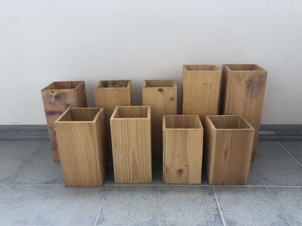 Ящики (вазы) деревянные для декора