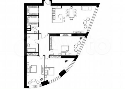 3-к квартира, 165.6 м², 25/56 эт.