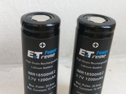 Li-ion аккум ExT imr18500 he2 1200mAh 20A 3,7v