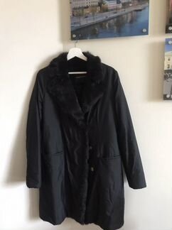 Укорочённое пальто на меху кролика Armani 44p