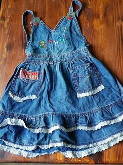 Джинсовый сарафан для девочки 6-7 лет