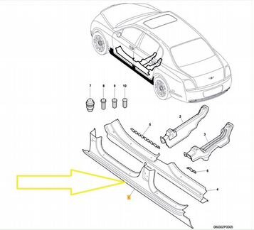 Порог левый Bentley