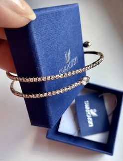 Браслет Swarovski оригинал,золотое покрытие, змейк