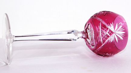 Бокал фужер цветной хрусталь рубин розовый 21см