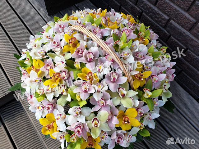 Орхидеи в корзине 111 штук купить на Зозу.ру - фотография № 2