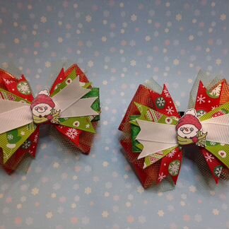 Бантики для волос новогодние