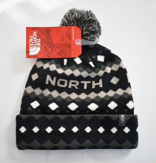 Новая шапка с помпоном the north face. оригинал