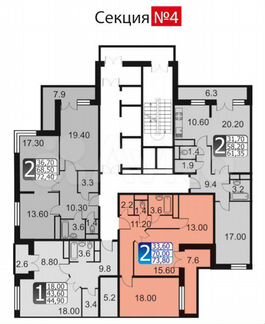 2-к квартира, 76.3 м², 8/18 эт.