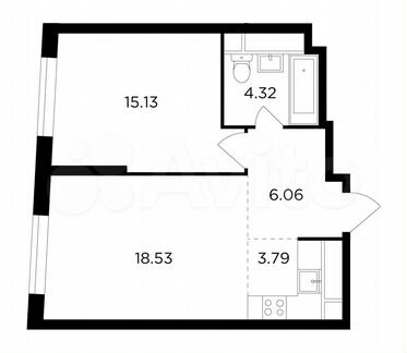 2-к квартира, 47.8 м², 13/29 эт.