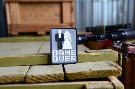 Game Over пвх патч, нашивка с липучкой