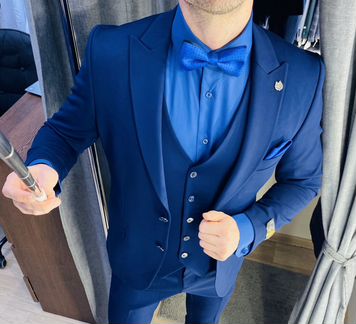 Костюмы мужские темно-синий идеальная посадка