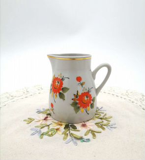 Сервиз кофейный, костяной фарфор. Ручная объёмная