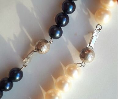 Колье из жемчуга с золотым замком 585