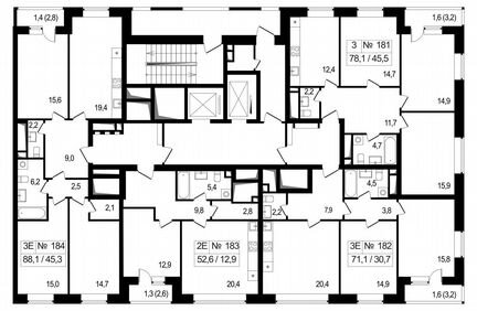 3-к квартира, 78.1 м², 23/25 эт.