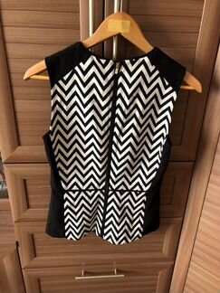 Блузка H&M черно-белая, размер 36 (S)