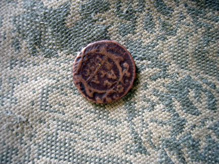 Монета Денга(пол-копейки) Елизаветинская 1750