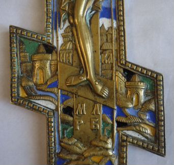 Крест Распятие Эмаль (19 на 37 )