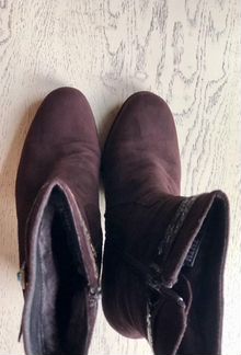 Зимние замшевые сапоги