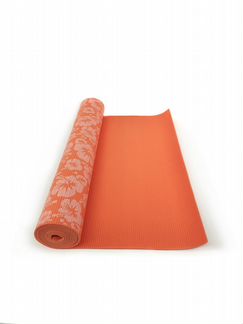 Коврик для йоги Flower (1.1 кг, 175 см, 4 мм, оранжевый, 60 см)
