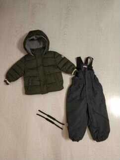 Детская зимняя куртка и полукомбинезон, размер 80