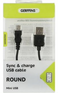 Кабель Gerffins mini USB Round Black (новый)