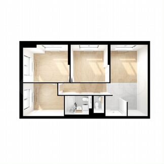 3-к квартира, 68.7 м², 2/24 эт.