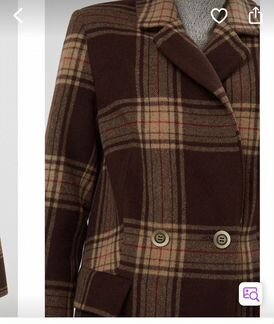 Осеннее пальто в клетку коричневое р.44-46