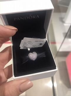 Клипса Pandora розовое сердце