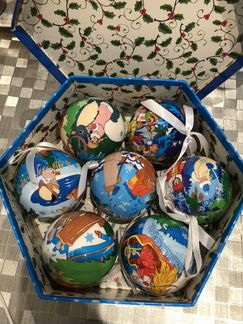 Елочные игрушки набор шаров пластик