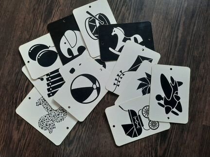 Черно-белые карточки (картинки) Игрушки Росмэн